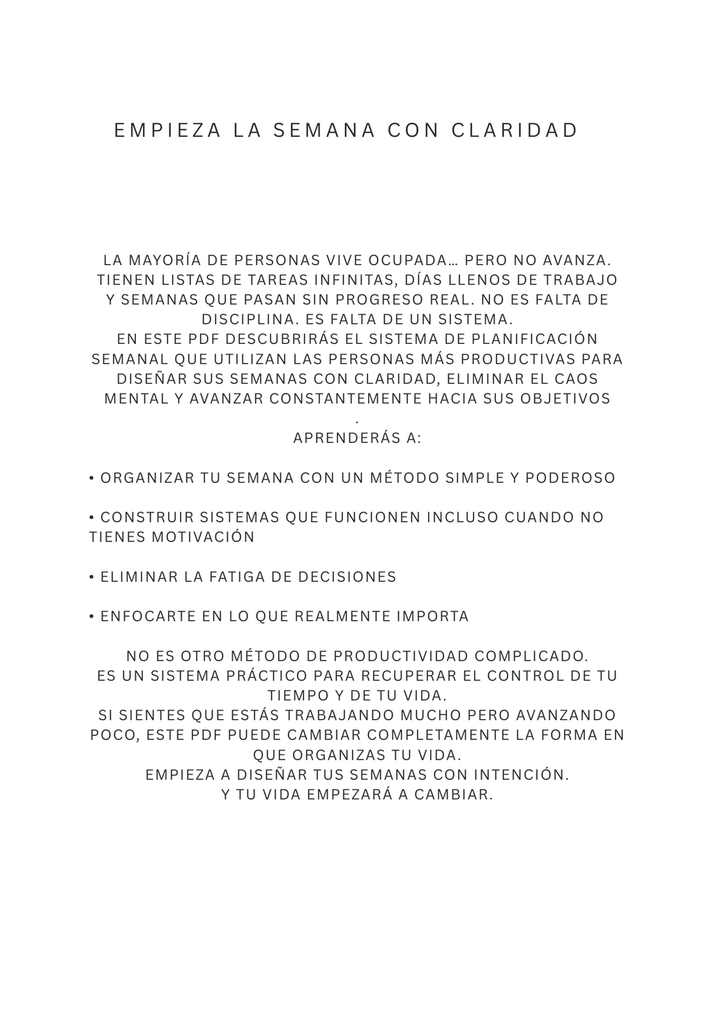 El Mejor Sistema para Planificar tu Semana en 10 minutos