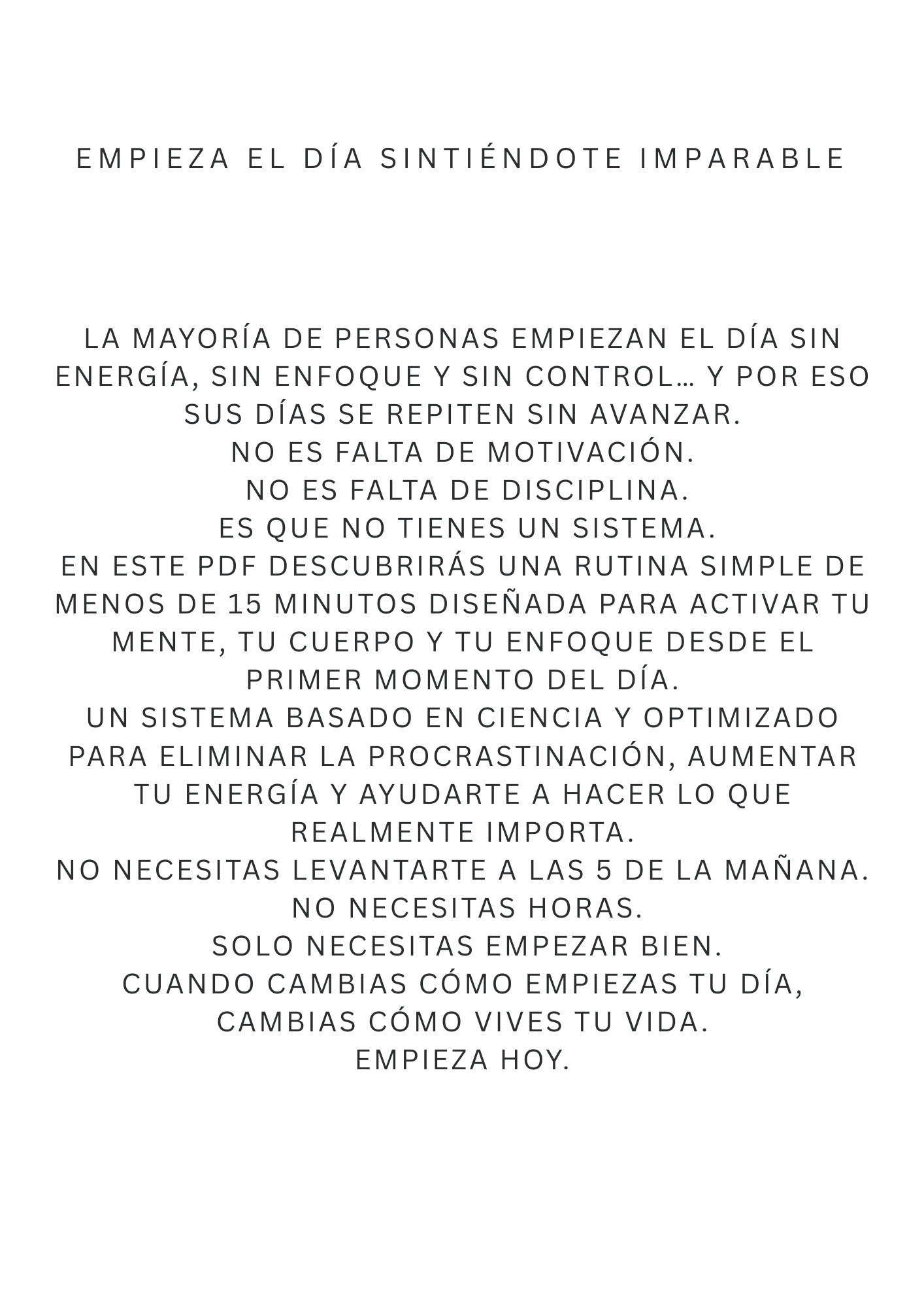 Rutina Matutina científicamente probada para hacerte sentir sin límites