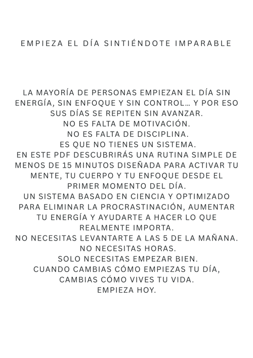 Rutina Matutina científicamente probada para hacerte sentir sin límites