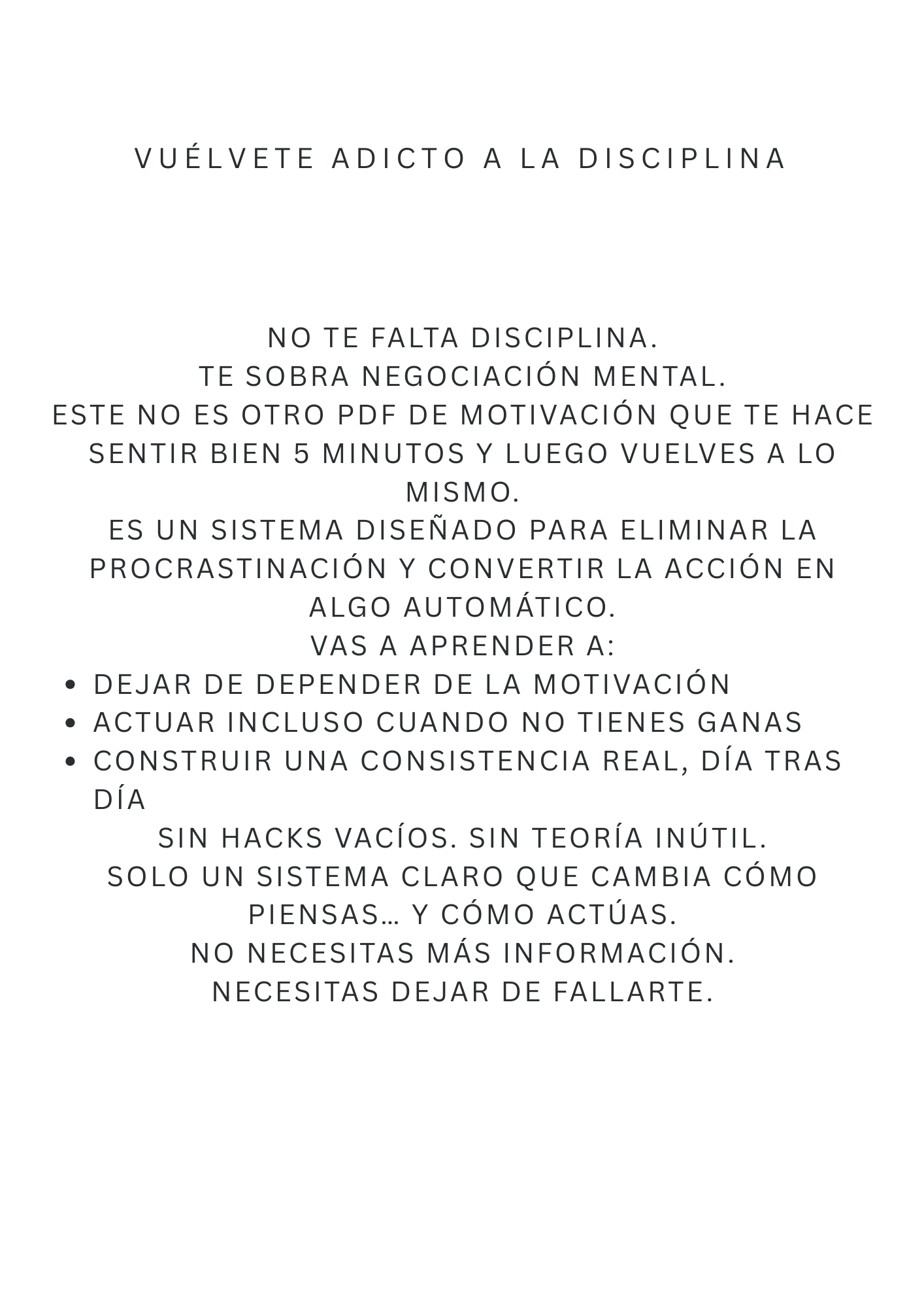 Vuélvete Adicto a la Disciplina desde Hoy